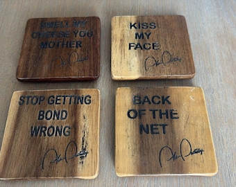 Alan Partridge Beech Coaster Set: Funny Quotes, 4 Piece