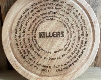 The Killers Mr Brightside Engraved Wooden Plaque (250mm)