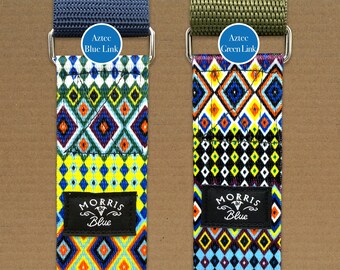 Martingale Aztec  Patterned House Collar. 38 mm Soft Polyester with metal D ring, Dog Collars