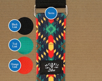 Martingale Patterned Collar. 38 mm Soft Polyester with metal D ring, Dog Collars