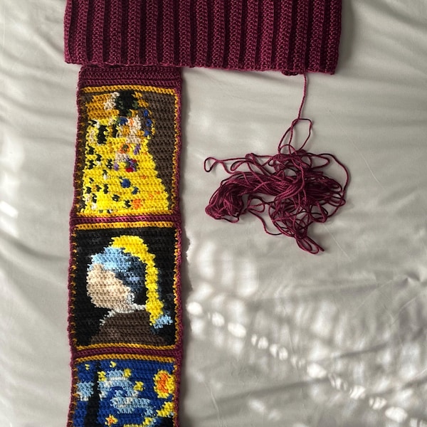 Famous Paintings Crochet Scarf Pattern (PDF only)