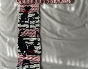 Musical Cats Crochet Scarf (Pattern ONLY)