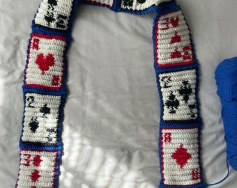 Reversible Playing Cards Crochet Scarf (Pattern ONLY)