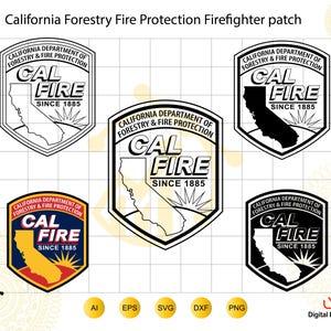 Naszywka CAL FIRE SVG, logo strażaka leśnego z Kalifornii (do pobrania w wersji cyfrowej)