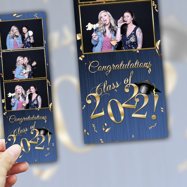 2x6 Graduation photo booth template class of 2022 photo booth stripe