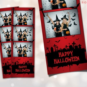 Halloween Photobooth Template 2x6: Customizable Party Frames (Digital Files)