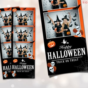 Halloween Photobooth Vorlage: Kürbisstreifen, 2x15 (Digitale Dateien)