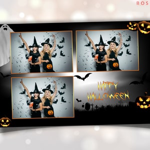 Halloween Photo Booth Template 4x6 Photobooth Pumpkin Template Strip.