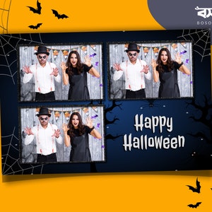 Modelo de cabine fotográfica de Halloween 4x6 polegadas, modelo de cabine fotográfica de Halloween 3 fotos, modelo de cabine fotográfica de Halloween para festa de Halloween.