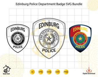Pacchetto di file SVG per distintivi della polizia di Edimburgo / File di taglio per Cricut (download digitale)