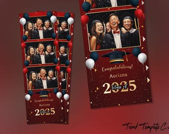 Sjabloon photobooth afstuderen: Class of 2025, schoolbal (2 x 6 png, psd)