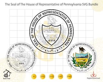 Siegel SVG-Bundle des US-Repräsentantenhauses | PA Haus Dichtung | Cricut Cut-Datei | Sofortiger digitaler Download