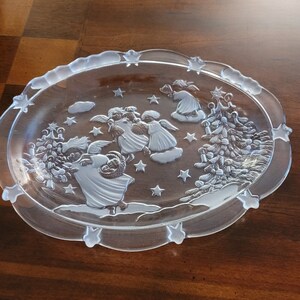 Mikasa Cookie or Candy Platter, Holiday Scenes, Christmas Glass, Vintage
