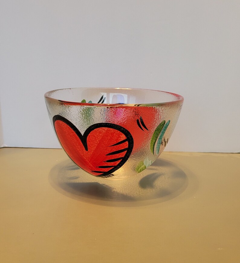 Bowl Glass Kosta Boda Vintage Hearts Bowl Signed by Ulrica Etsy