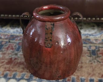 Michael Aram Large Glazed Terra Cotta Confit Pot with Handles (Very Rare)