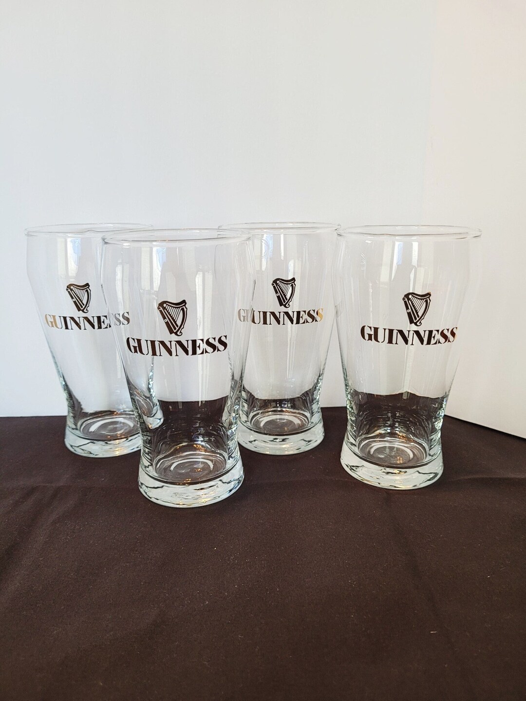 Vintage Guinness Beer Glasses Gold Lettering and Harp Set of Etsy