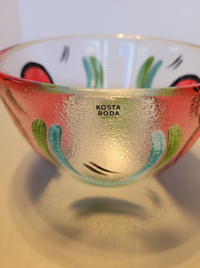 Bowl Glass Kosta Boda Vintage Hearts Bowl Signed by Ulrica Etsy