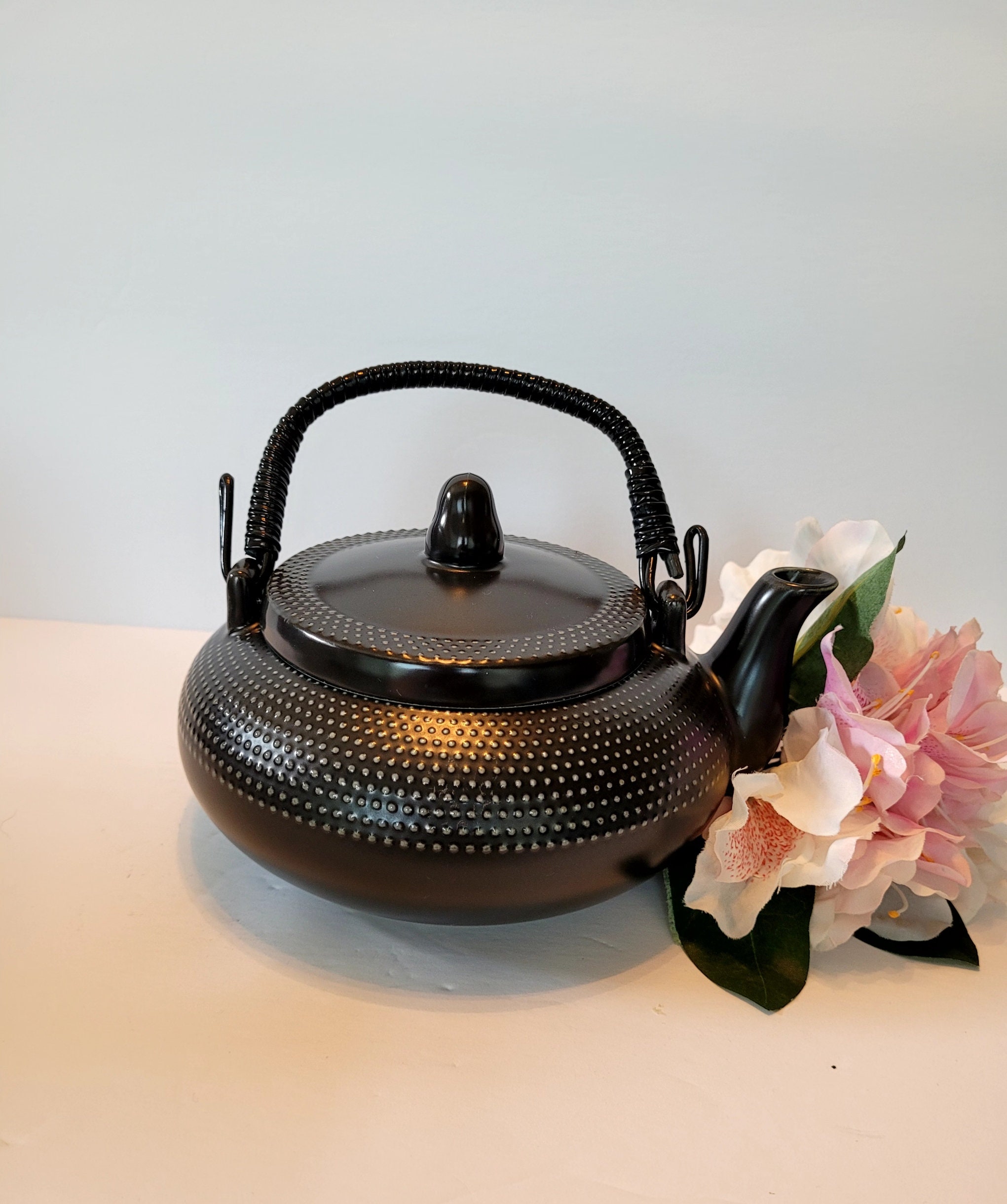 Teapot With Dark Brown Hobnail Design Sweet Expressions Regal Etsy