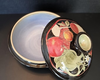Vintage Studio Pottery Bowl & Lid Casserole Dish MCM