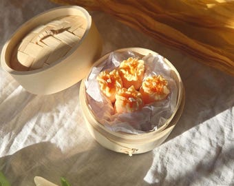 Siu Mai Soy Wax Candle Set | High Tea Scent, Bamboo Steamer