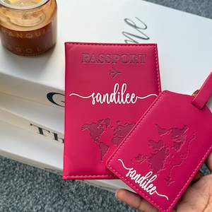 Personalised Passport Cover | Custom Passport holder | Name Travel Wallet | PU Leather Passport Case | Honeymoon Gift | Travel Gift for Her