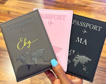 Cute Personalised Passport Holder | Optional Luggage Tag | Customised Passport Cover | Leather Passport holder | Travel | Bridesmaid gifts