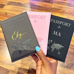 Cute Personalised Passport Holder | Optional Luggage Tag | Customised Passport Cover | Leather Passport holder | Travel | Bridesmaid gifts