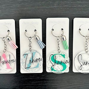 Personalized Glitter Keyring: Custom Name Keychain