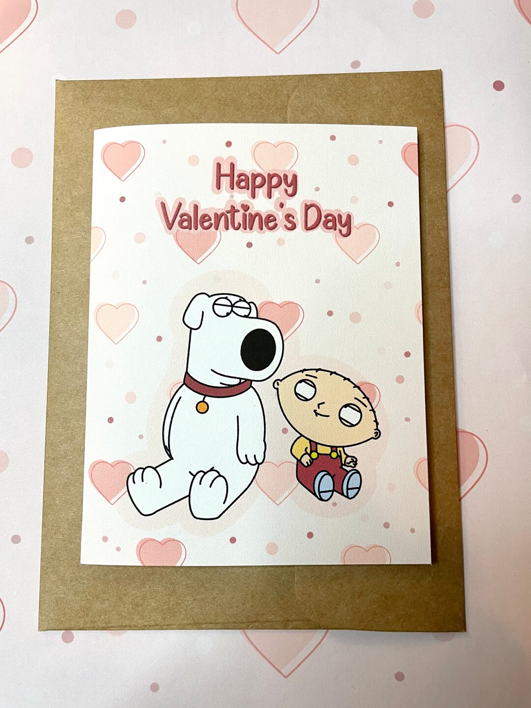 Family Guy Valentine's Day Card Brian and Stewie Griffin - Etsy