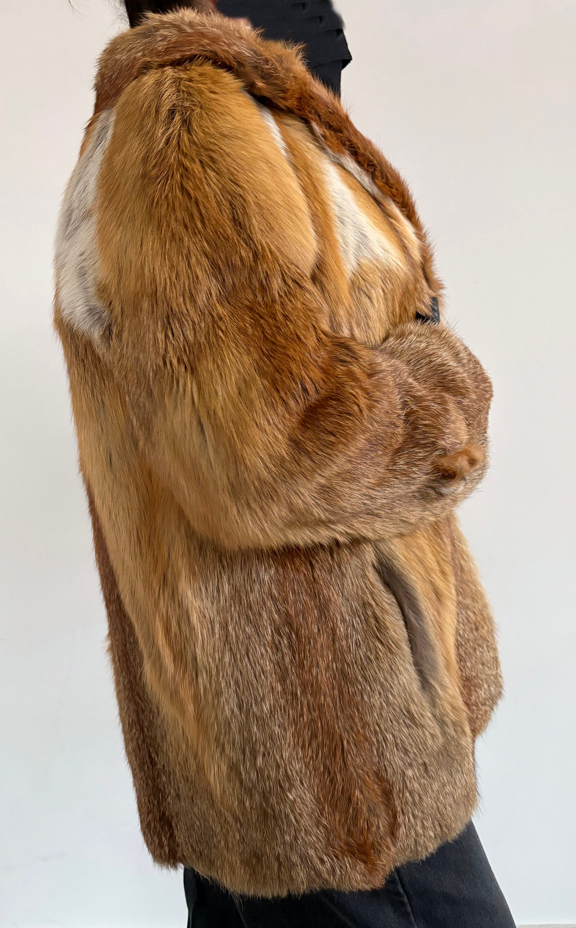 Vintage Red Fox Fur Coat Luxury Pelz Kunze Berlin-düsseldorf