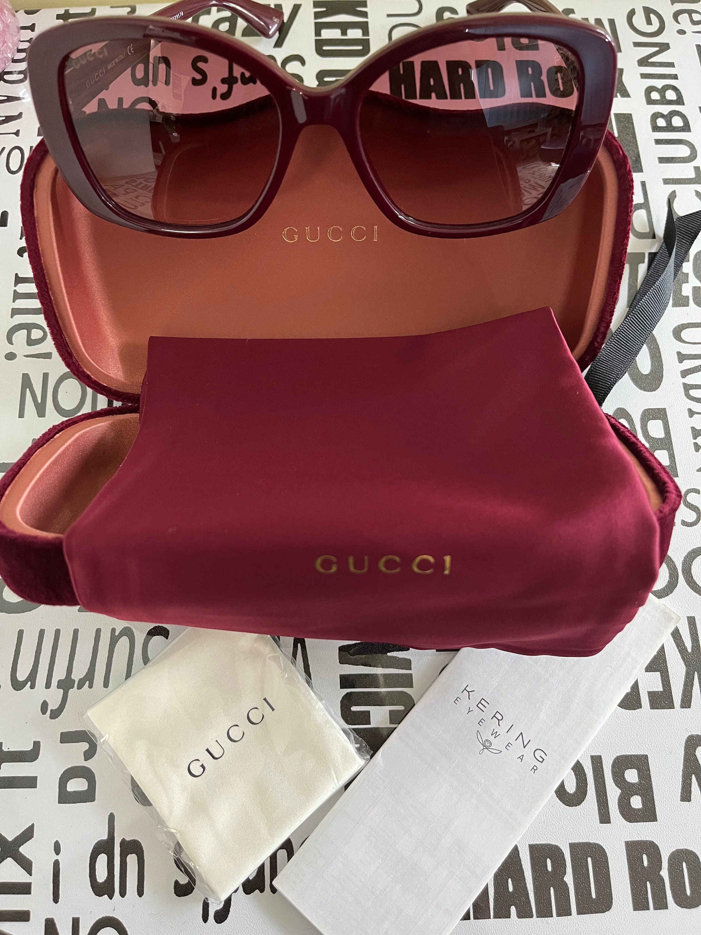 Gucci GG0762S 003 Women's Sunglasses Colour Burgundy