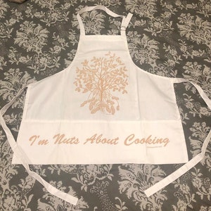 I'm Nuts About Cooking Peanut Apron in Tan