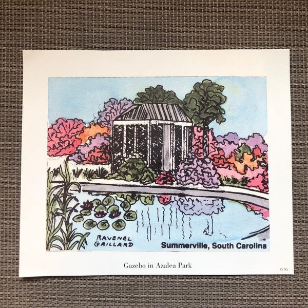 Gazebo in Azalea Park print by Ravenel Gaillard