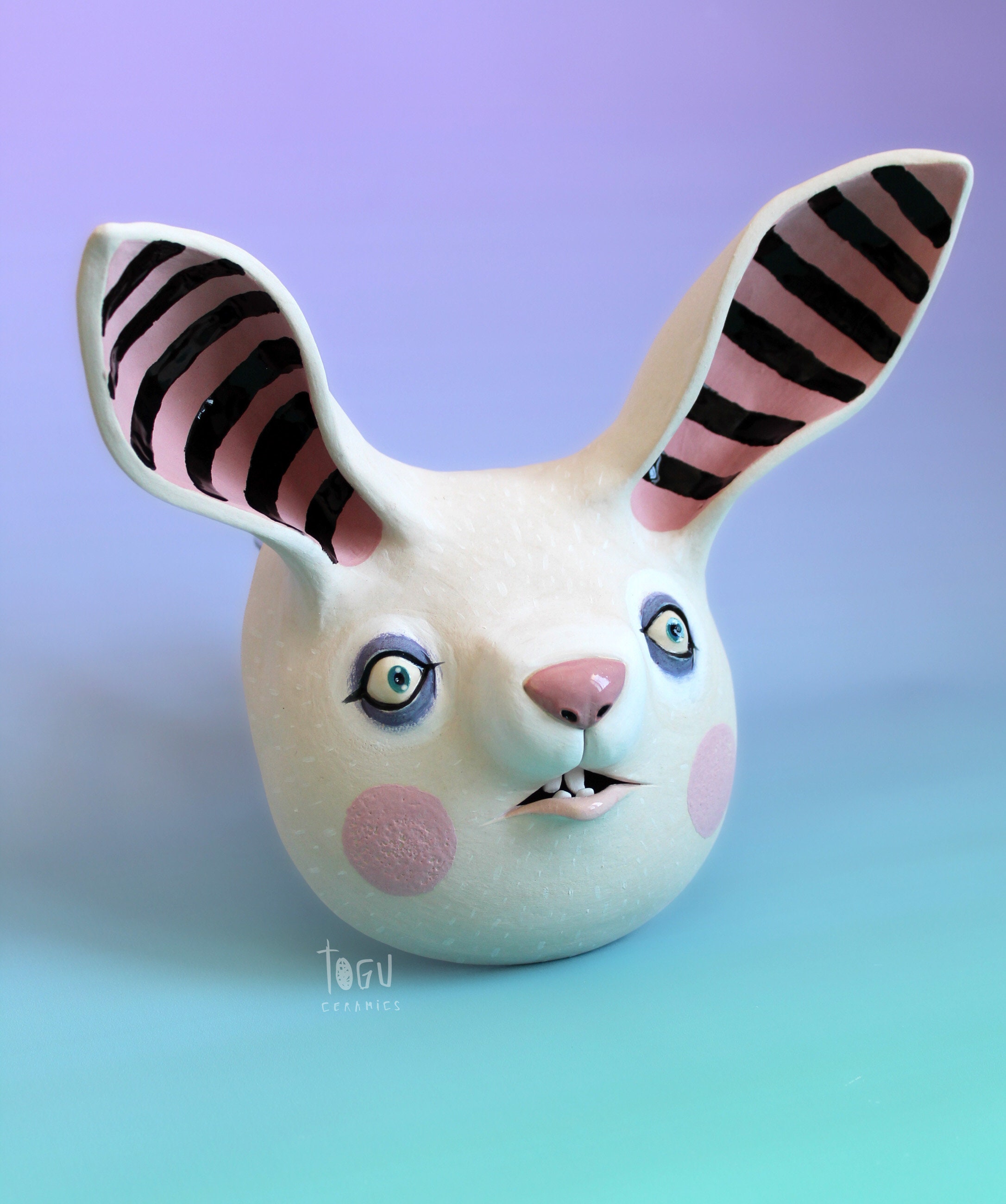 Ceramic Wall Art, Ceramic Rabbit Sculpture, Ceramic Mask, Bunny Mask - Etsy