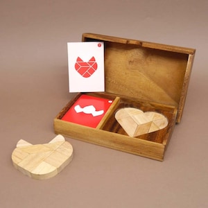 Variations of the Tangram game for 2 people, wood, laying game, wooden game, thinking game, puzzle game, patience game made of wood