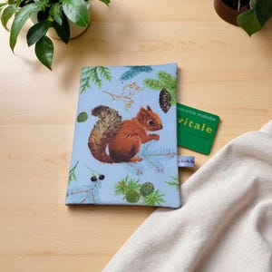 pochette, étui à ordonnances, carte vitale et carte mutuelle, fermeture par bouton pression