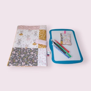 pochette range ardoise et crayons, effaceur offert, modèles filles au choix
