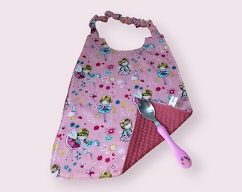 Serviette de cantine élastique enfant, bavoir maternelle, serviette personnalisable, modèles filles et garçons