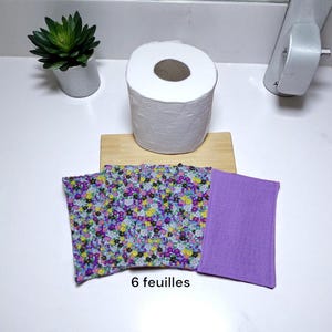 5 feuilles de papier toilette lavable, réutilisable, coton doublé double gaze de coton et/ou sac de stockage