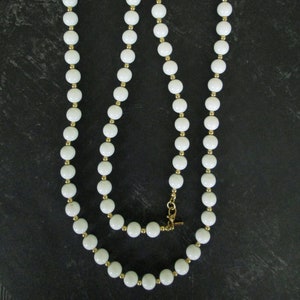 Monet Vintage Signed White Beaded Necklace