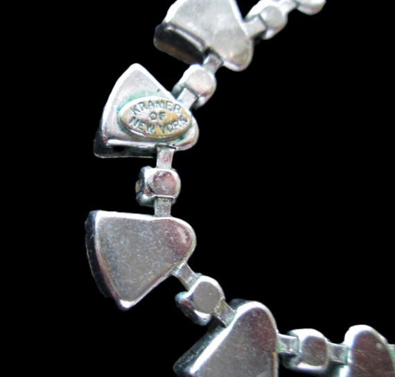 Kramer of New York Signed Triangle Rhinestone Nec… - image 7