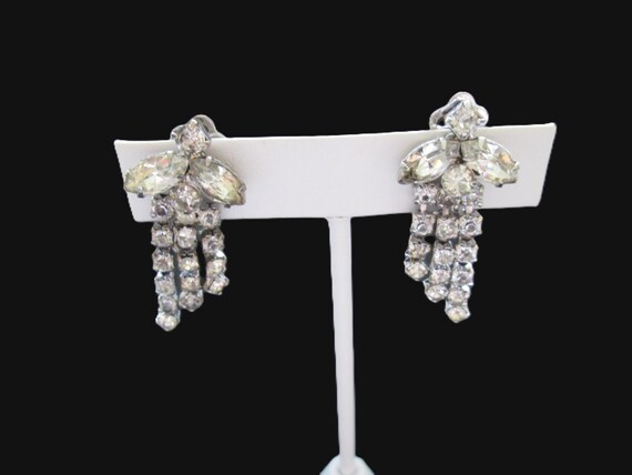 Kramer Signed Dangle Rhinestone Earrings - image 1