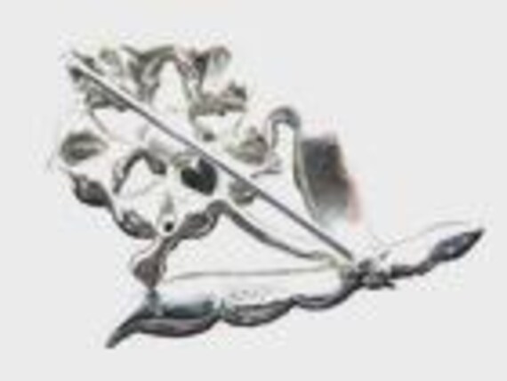 Bogoff Signed Clear Rhinestone Flower Brooch - image 3