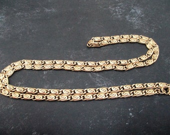 Crown Trifari Vintage Signed Gold Link Chain Necklace