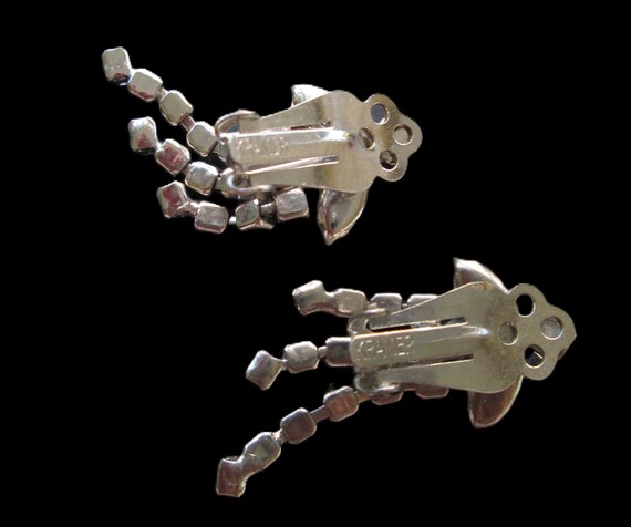 Kramer Signed Dangle Rhinestone Earrings - image 4