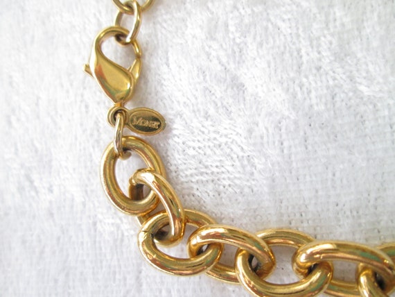 Monet Vintage Signed Long Necklace with Mesh Acce… - image 5