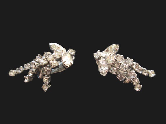 Kramer Signed Dangle Rhinestone Earrings - image 2