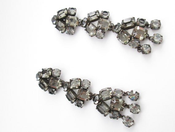 Charcoal Gray Statement Dangle Earrings - image 1