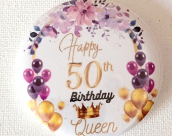 Birthday Pin / Queen  Party Theme/Queen Birthday Ribbon Corsage/Queen Birthday Badge/ Birthday Queen Badge/Customize Pin
