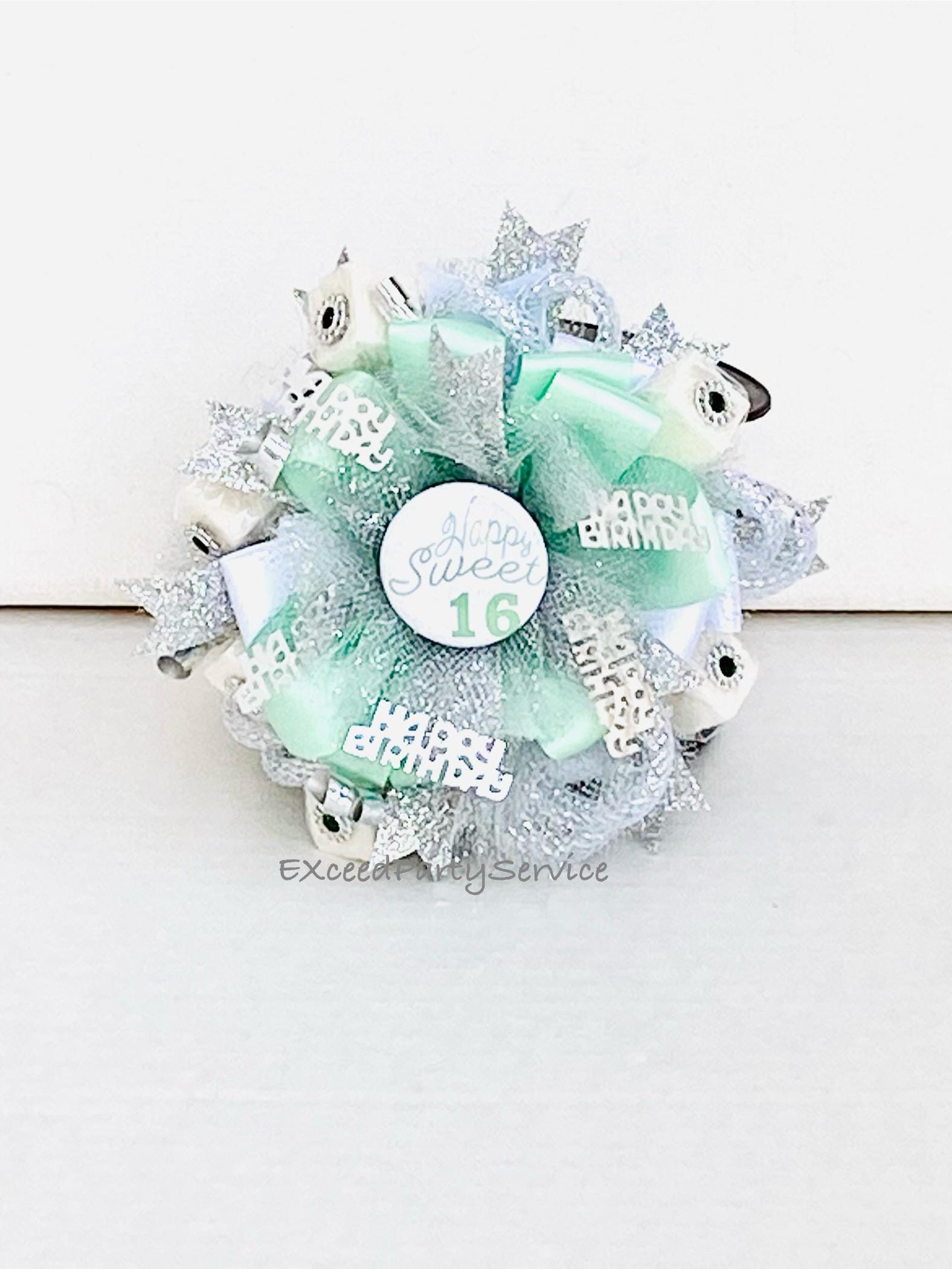 Sweet 16 Birthday Corsage Happy Birthday Party Sugar Cubes Corsage ...